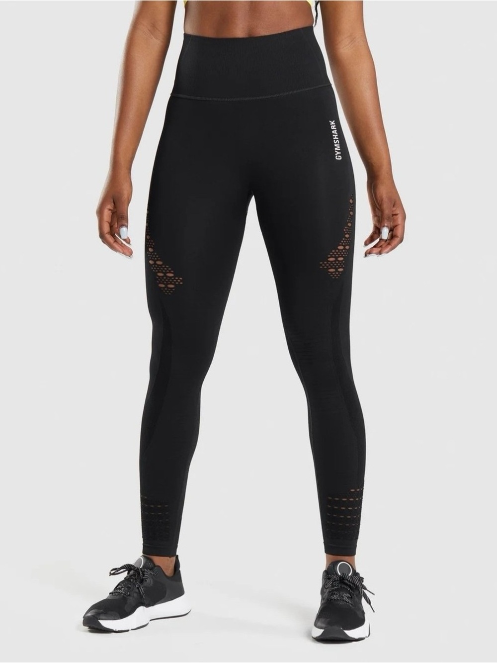 Gymshark Energy Black Seamless Leggings Black Eyelet
